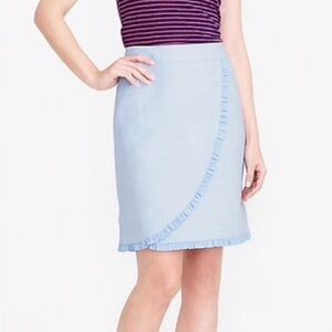 J. Crew Factory Oxford Ruffle Pencil Skirt